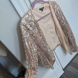 Torrid blush pink sequin bolero/ jacket